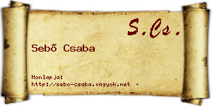 Sebő Csaba névjegykártya